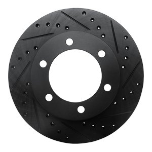 Toyota 4Runner Brake Rotor (1) - Front Right - R1 Concepts - Drilled & Slotted - Black - `95-`04